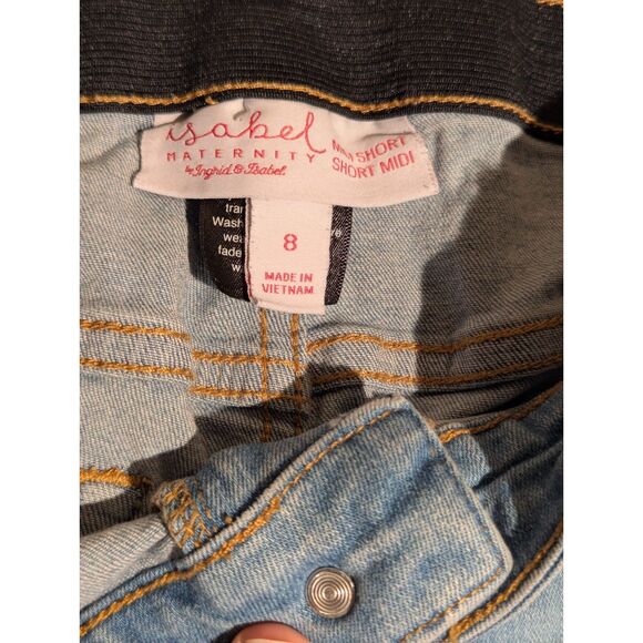 Stylish Comfort: Ingrid & Isabel Maternity Denim Shorts - Size 8 - Picture 2 of 4